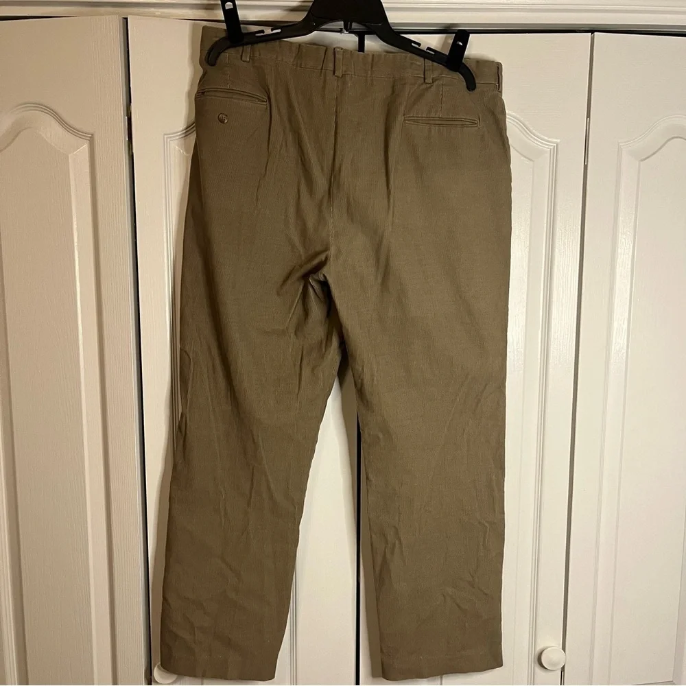 Vintage Lands’ End Corduroy Pants Mens 38 USA Made Pleated Front Brown Trousers